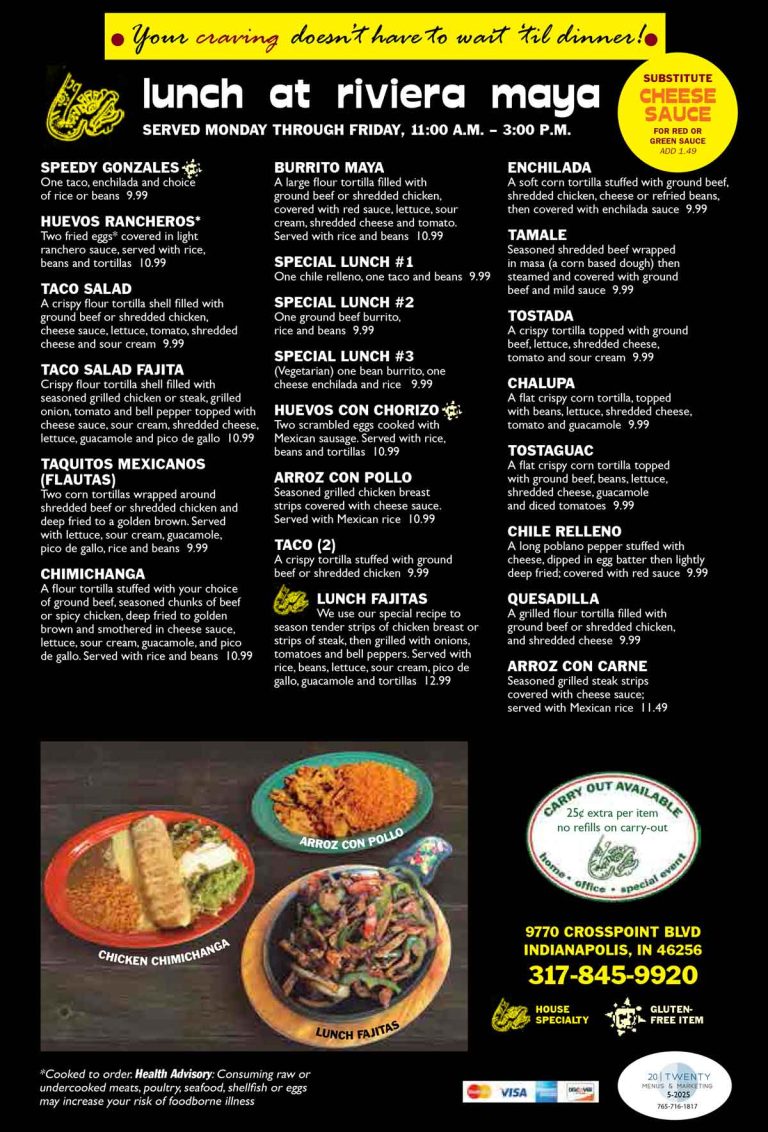 Our Menu – Riviera Maya Bar & Grill